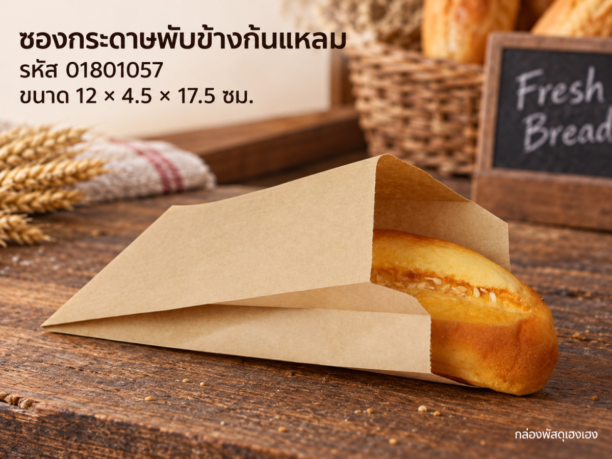 ซองกระดาษพับข้างก้นแหลม 12x4.5x17.5ซม. ฟู้ดเกรด