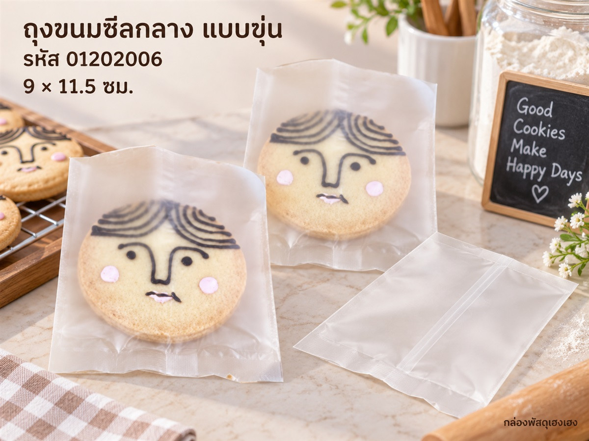 ถุงขนมซีลกลาง(ขุ่น) 9 x 11.5 ซม.