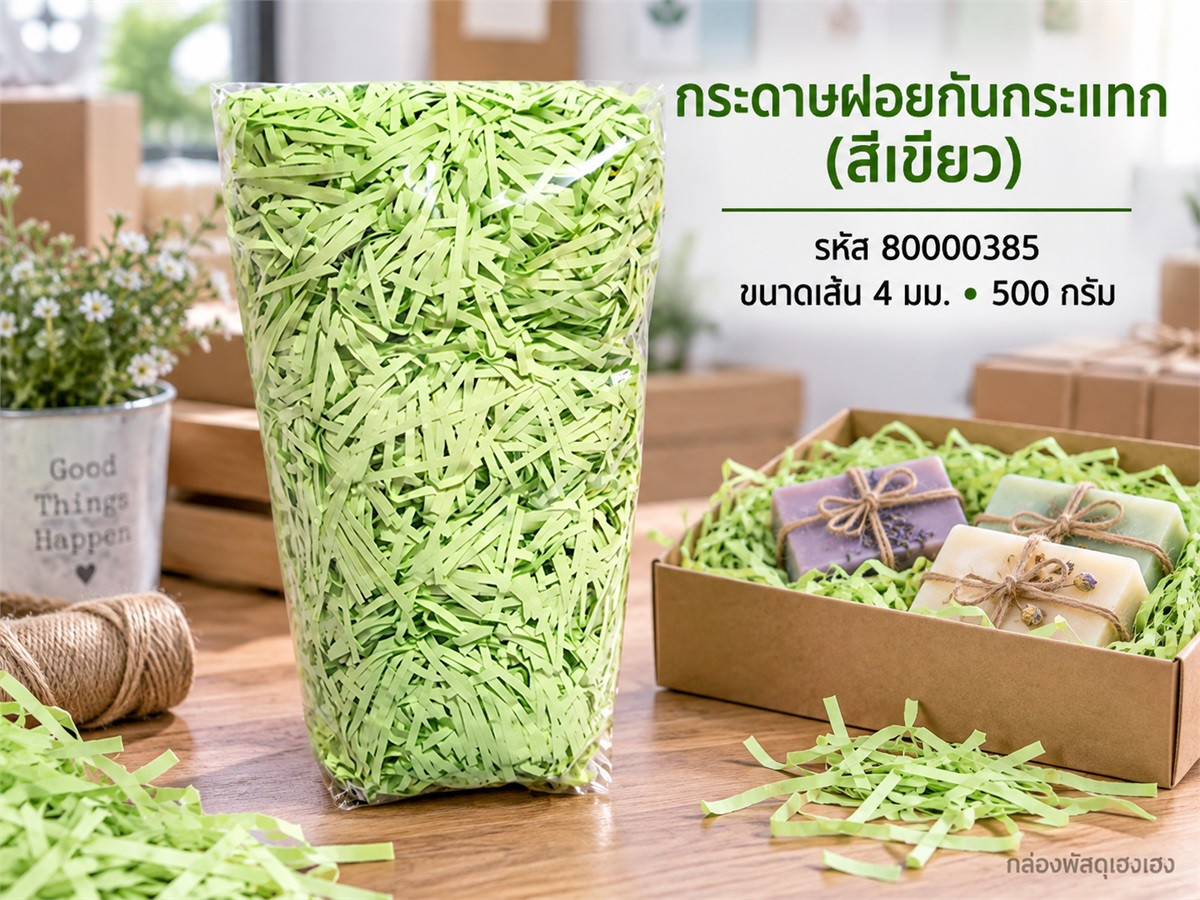 กระดาษฝอยกันกระแทก (สีเขียว)