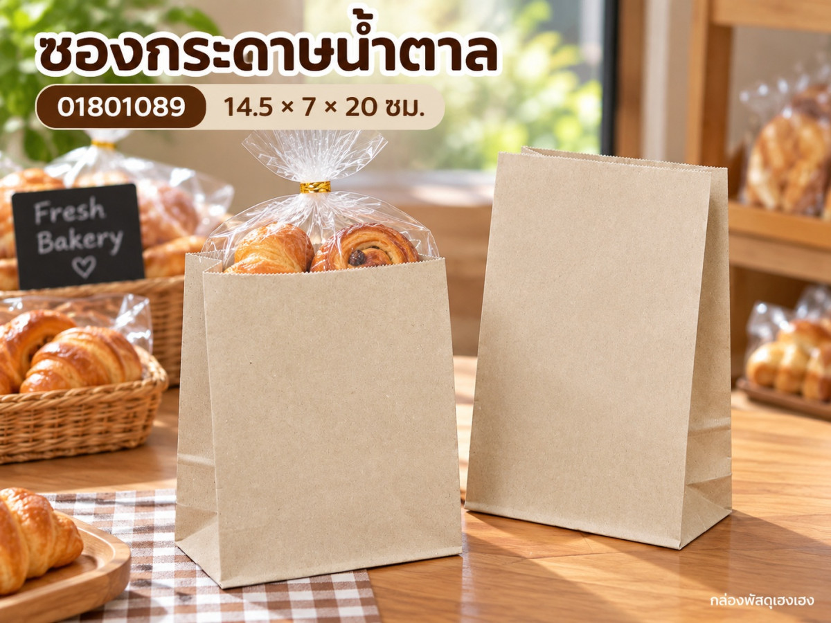 ซองกระดาษน้ำตาล 14.5x7x20 ซม.