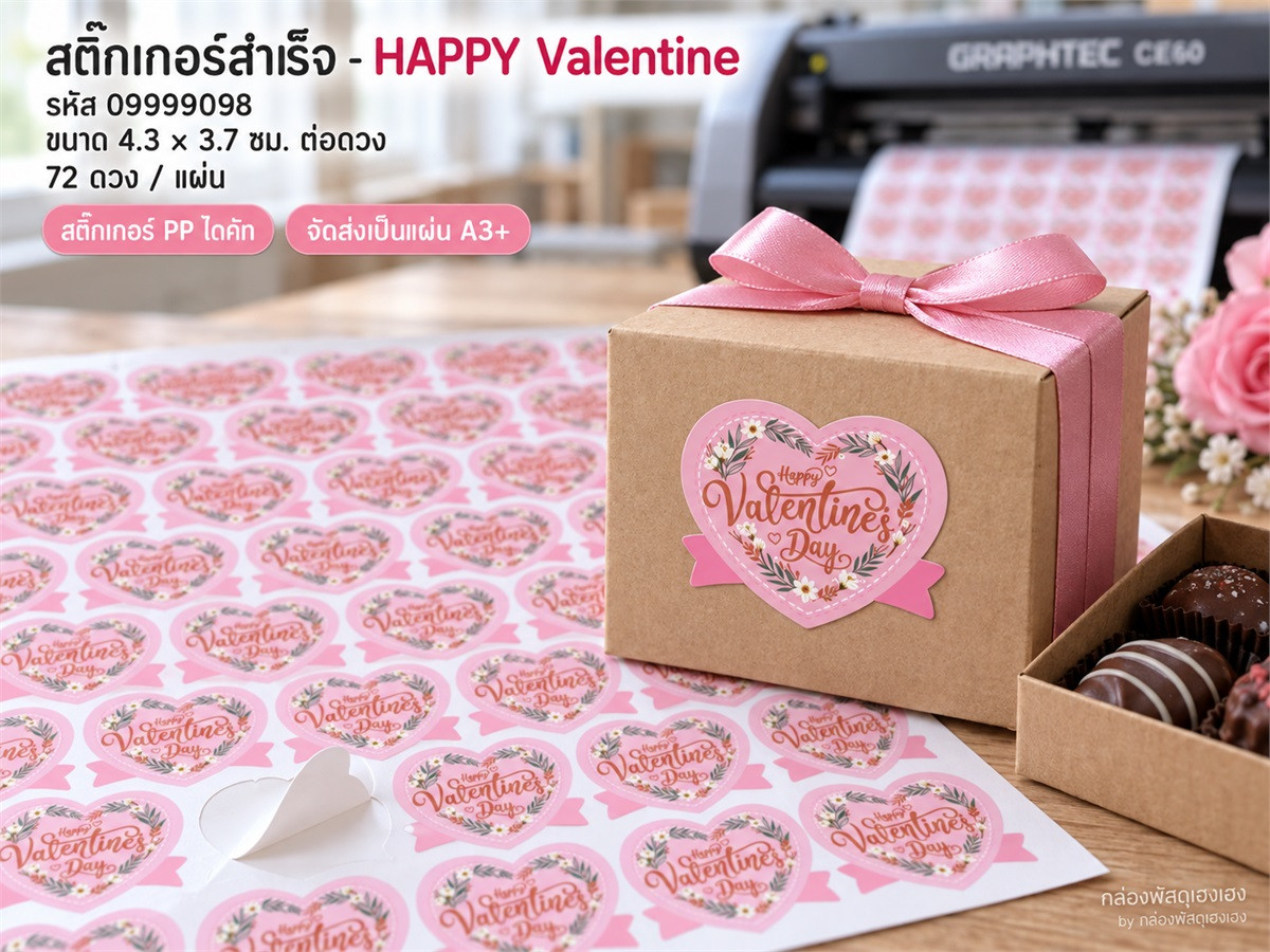 สติ๊กเกอร์สำเร็จ - HAPPY Valentine