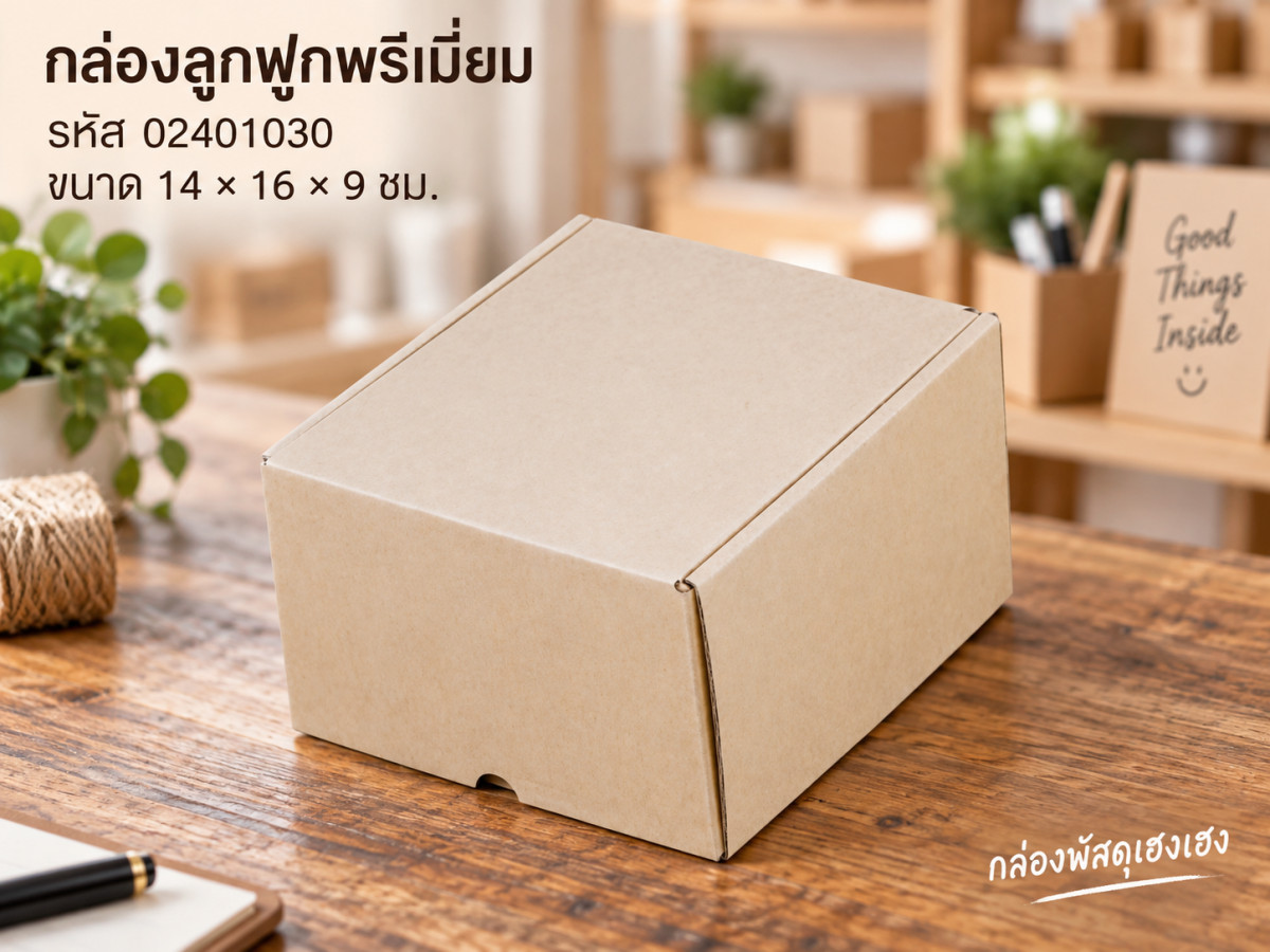 กล่องลูกฟูกพรีเมี่ยม 16x14x9 ซม.