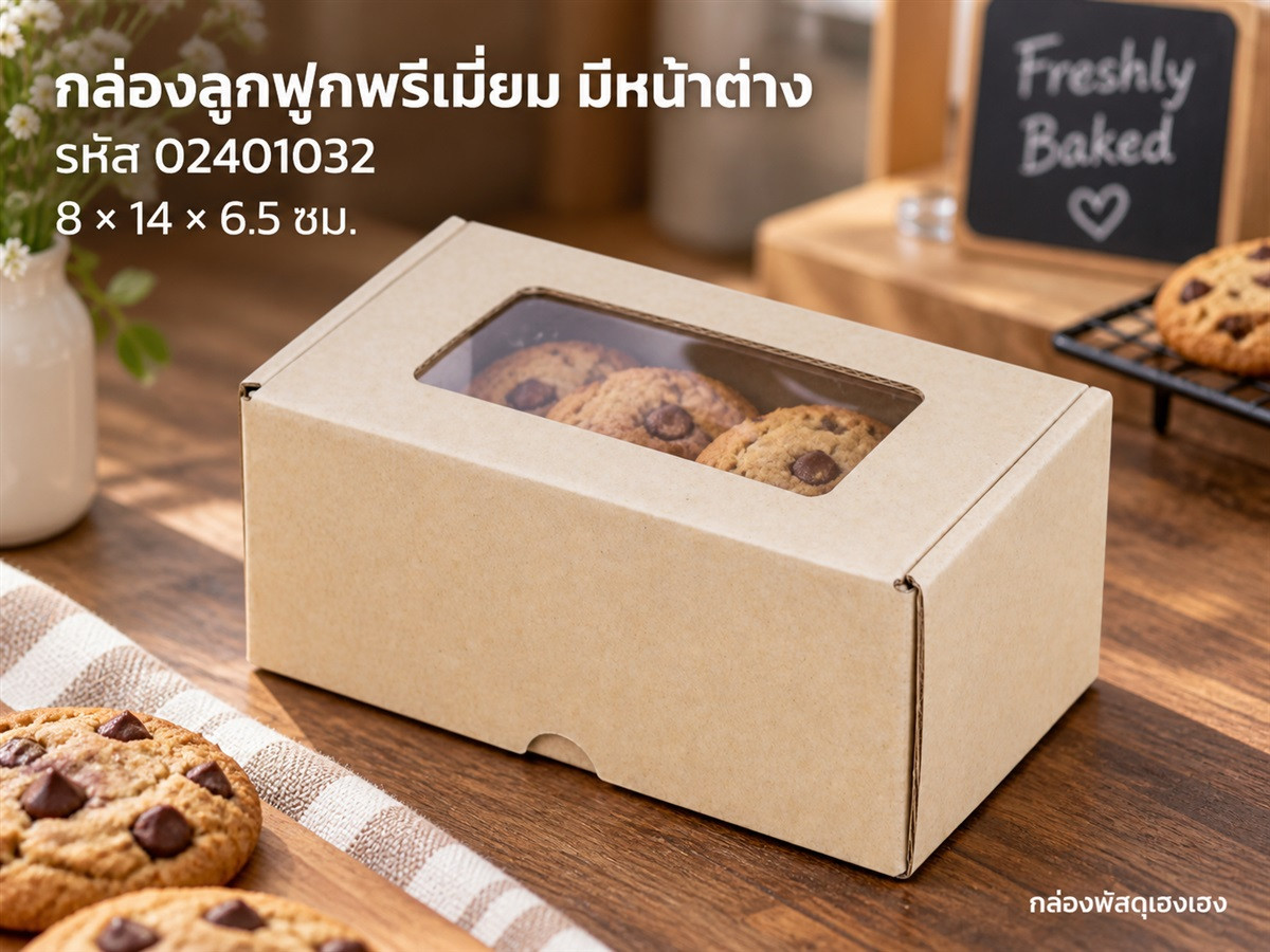 กล่องพรีเมี่ยม หน้าต่าง 8x14x6.5  ซม.