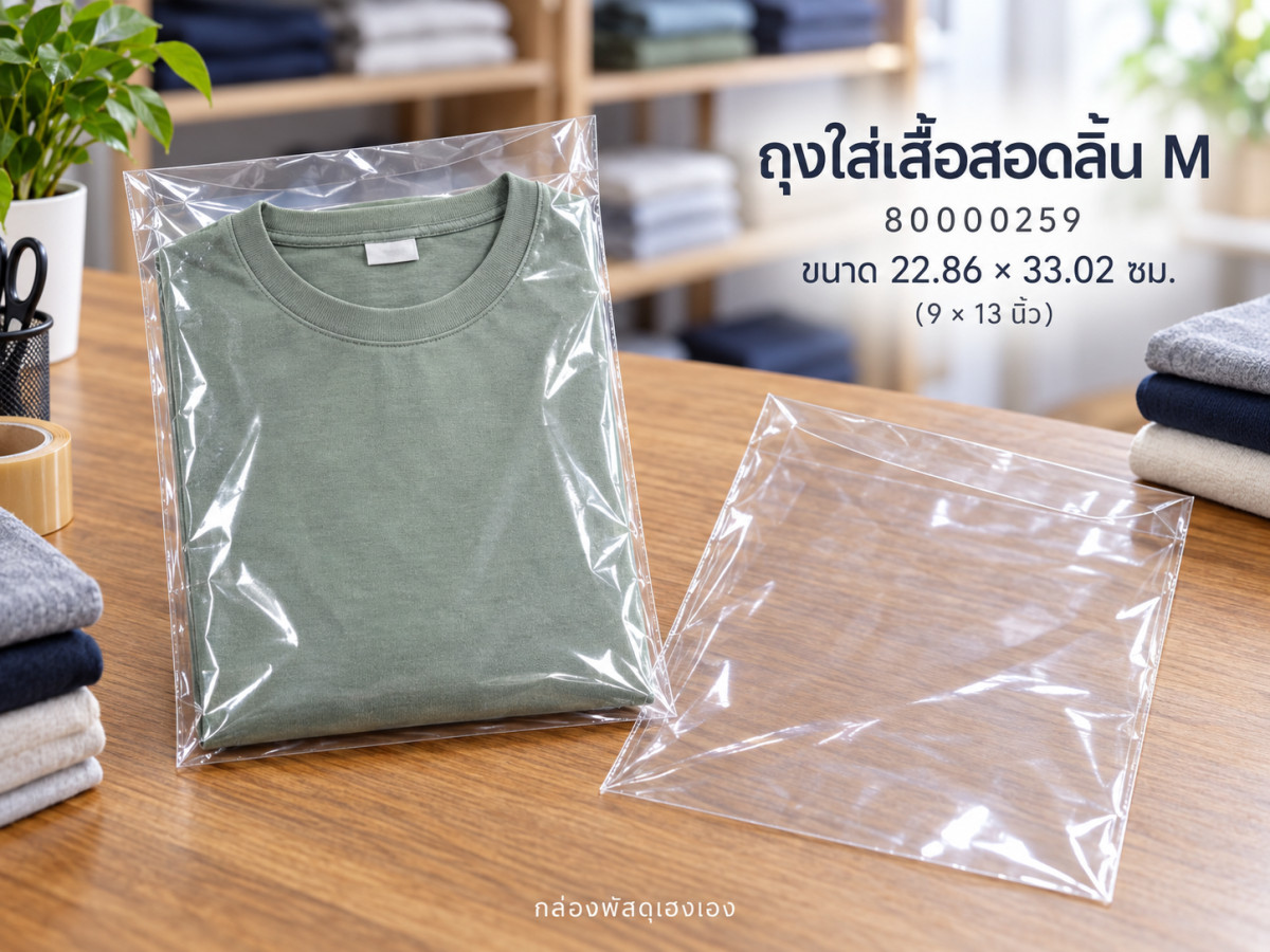 ถุงใส่เสื้อสอดลิ้น[M] ขนาด 9*13 นิ้ว