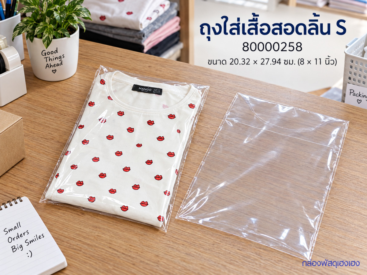 ถุงใส่เสื้อสอดลิ้น[S] ขนาด 8*11 นิ้ว