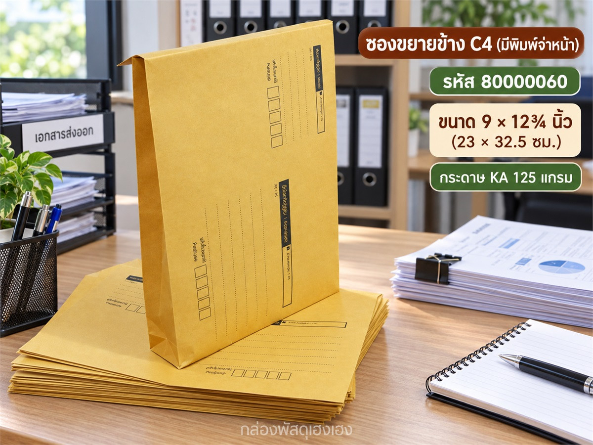 ซองขยายข้าง C4 (9x12 3/4 นิ้ว) ## มีพิมพ์จ่าหน้า
