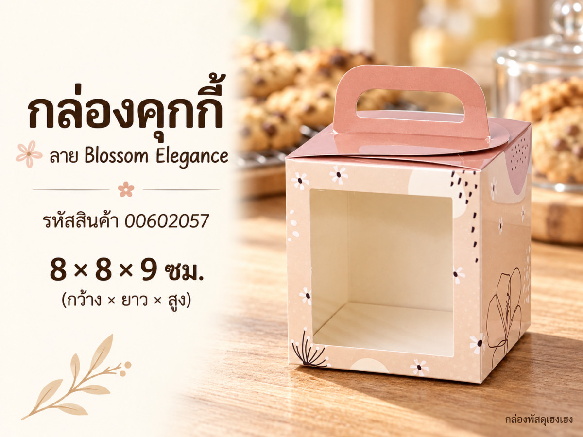 กล่องคุกกี้ ลาย Blossom Elegance 8x8x9 ซม.