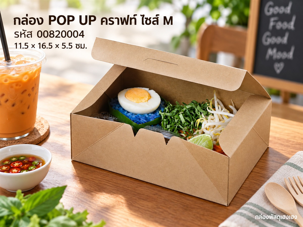 กล่อง POP UP กระดาษคราฟ ไซส์ M