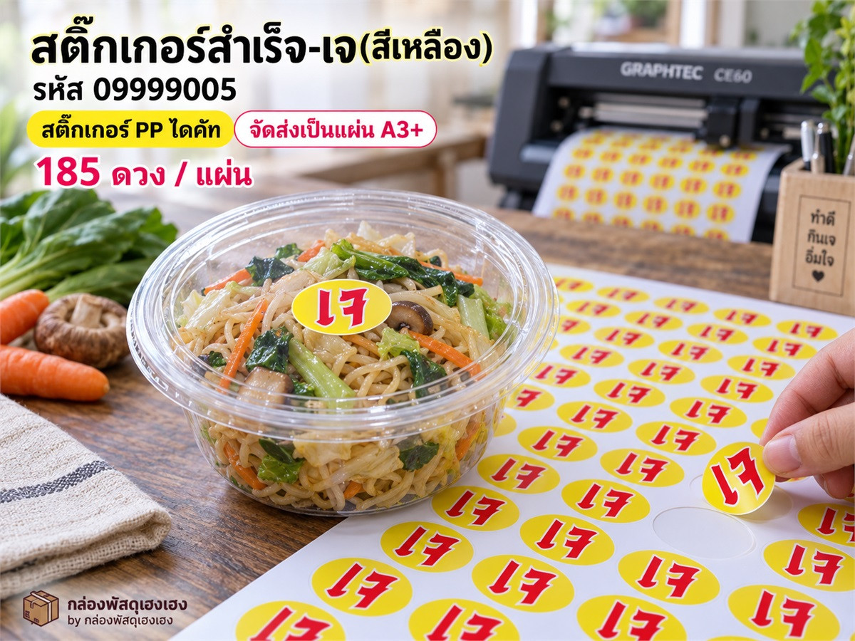 สติ๊กเกอร์สำเร็จ-เจ(สีเหลือง)