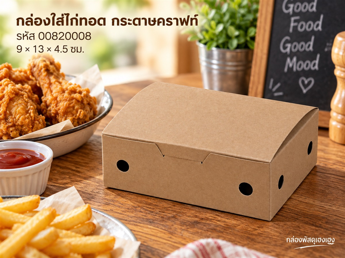 กล่องใส่ไก่ทอด กระดาษคราฟ