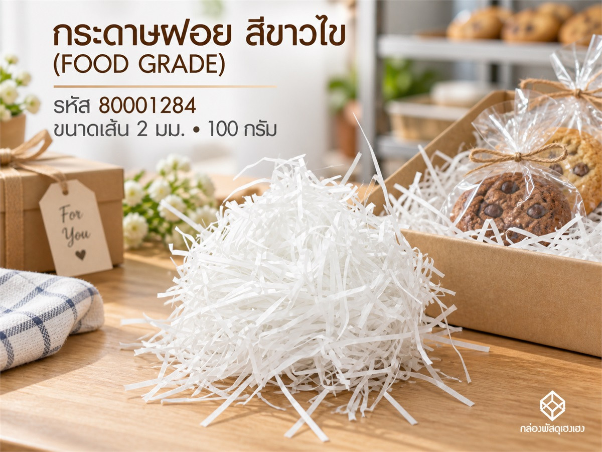 กระดาษฝอย สีขาวไข(FOOD GRADE)  2 mm. 100 กรัม