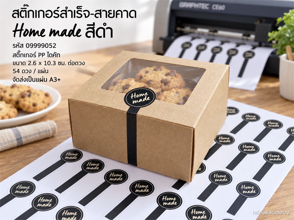 สติ๊กเกอร์สำเร็จ-สายคาด Home made สีดำ