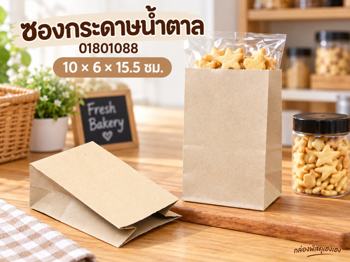 ซองกระดาษน้ำตาล 10x6x15.5 ซม.
