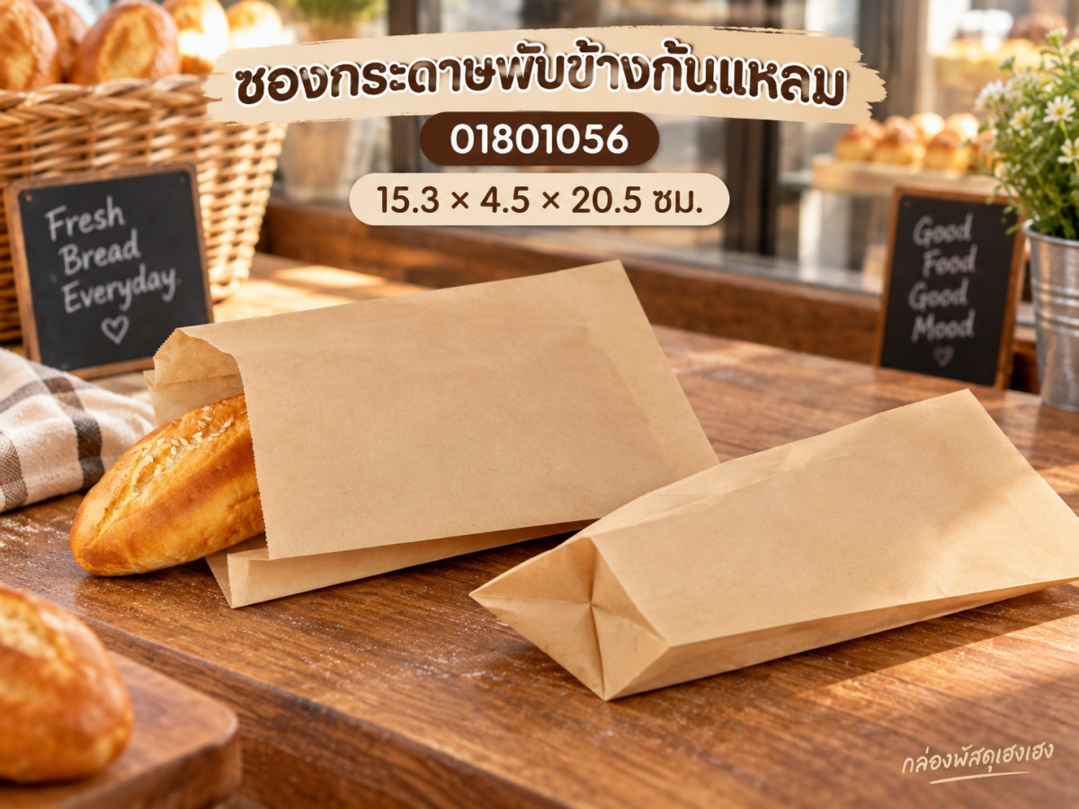 ซองกระดาษพับข้างก้นแหลม 15.3x4.5x20.5 ซม.