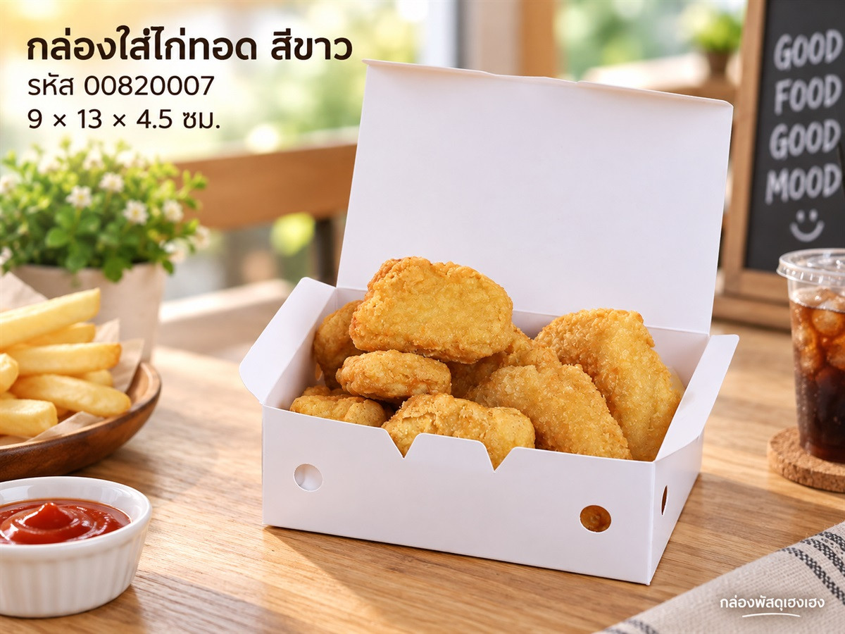 กล่องใส่ไก่ทอด สีขาว