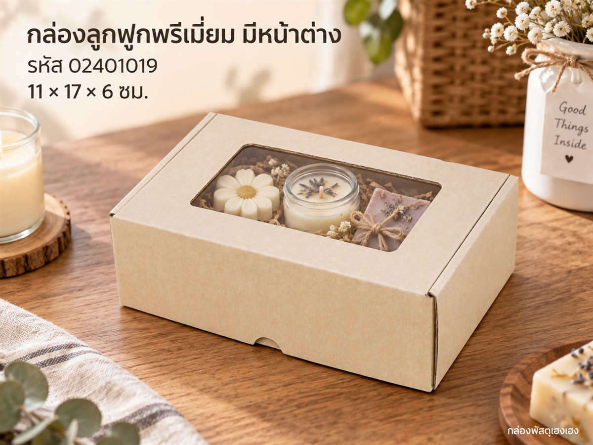 กล่องพรีเมี่ยม หน้าต่าง 11x17x6 ซม.