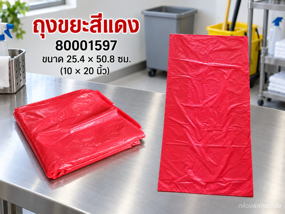ถุงขยะแดง(10 นิ้ว x 20 นิ้ว)