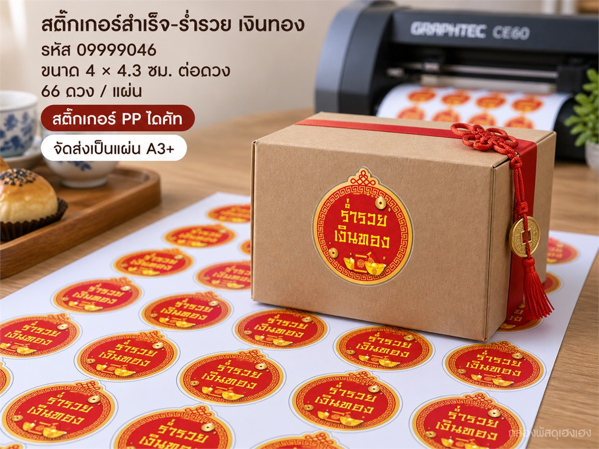 สติ๊กเกอร์สำเร็จ-ร่ำรวย เงินทอง