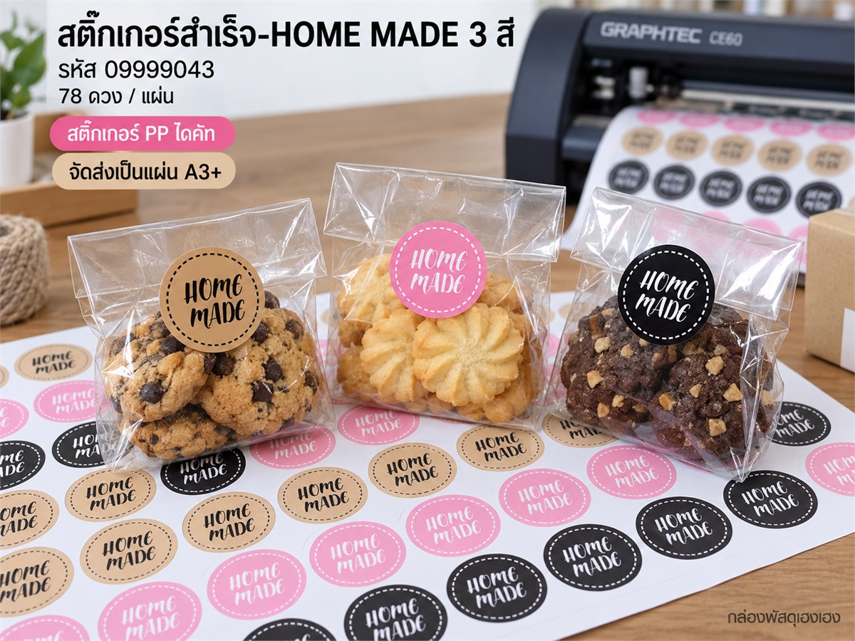 สติ๊กเกอร์สำเร็จ-HOME MADE 3 สี