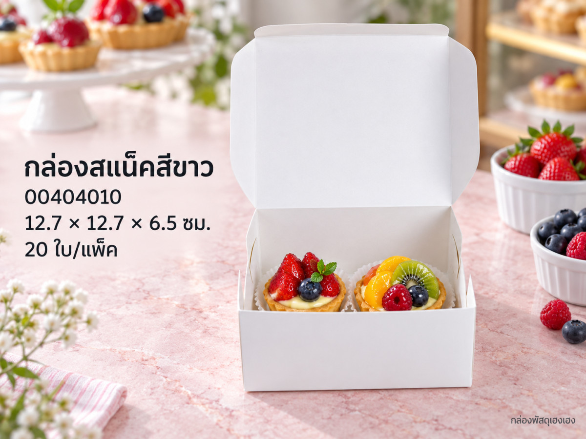 กล่องสแน็คสีขาว 12.7x12.7x6.7 ซม.