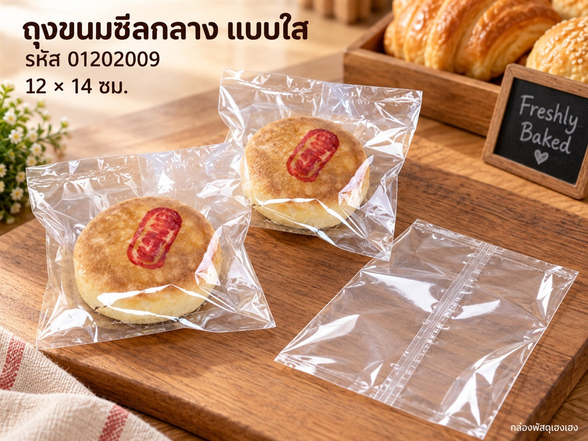 ถุงขนมซีลกลาง(ใส) 12x14 ซม.