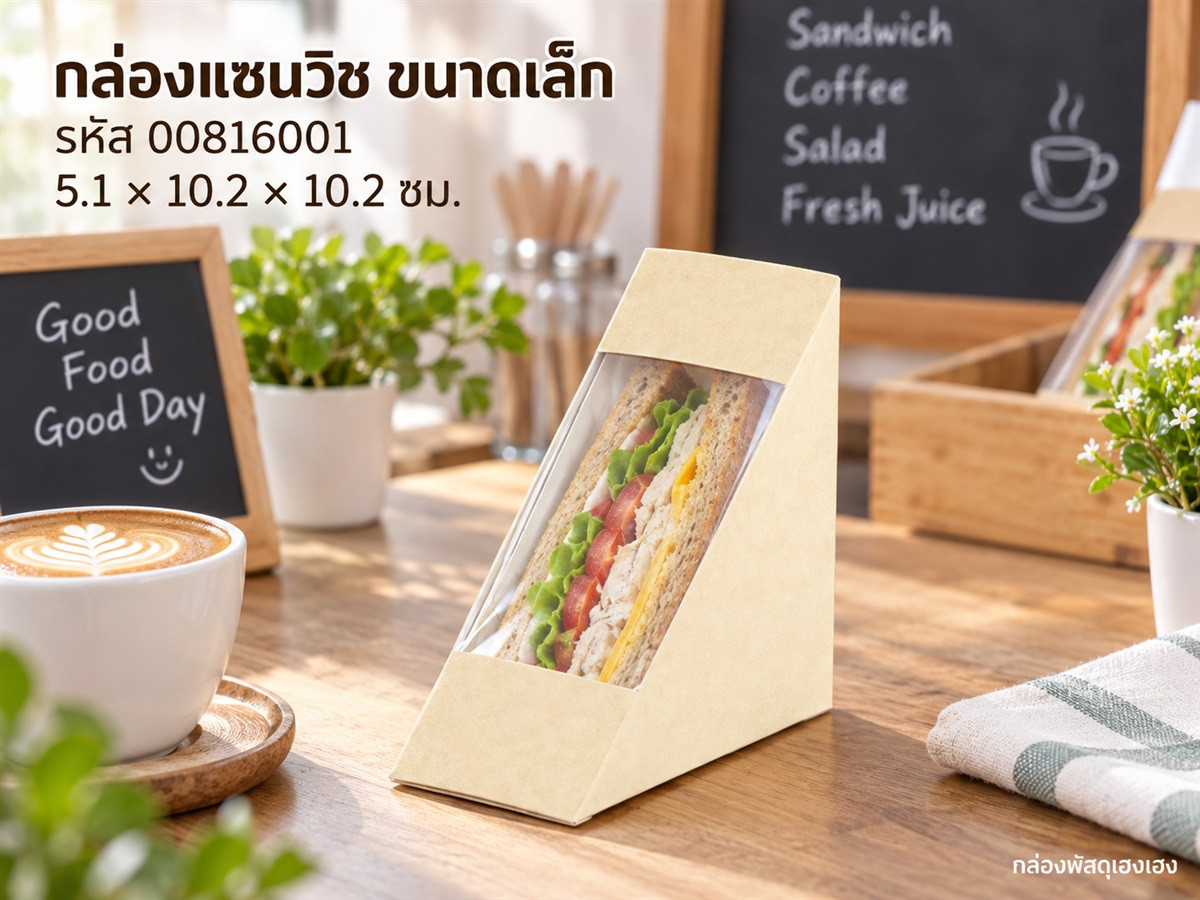 กล่องแซนวิชกระดาษคราฟไซส์เล็ก