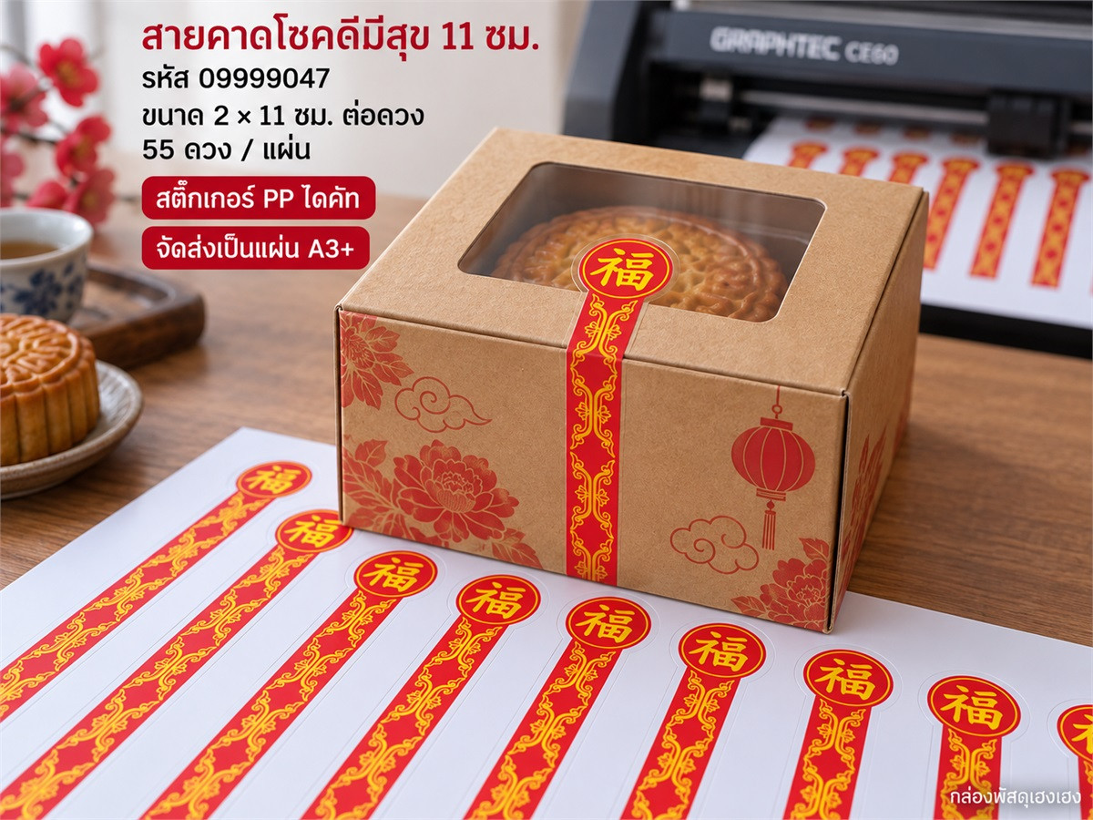 สติ๊กเกอร์สำเร็จ-สายคาดโชคดีมีสุข 11 ซม.