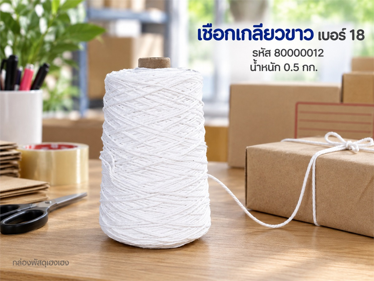 เชือกเกลียวขาวเบอร์ 18 ครึ่งกิโล