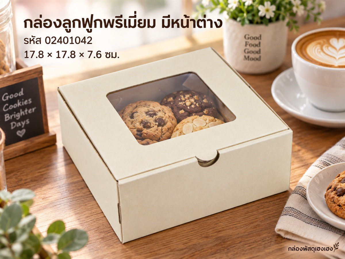 กล่องพรีเมี่ยม หน้าต่าง 17.8x17.8x7.6 ซม.