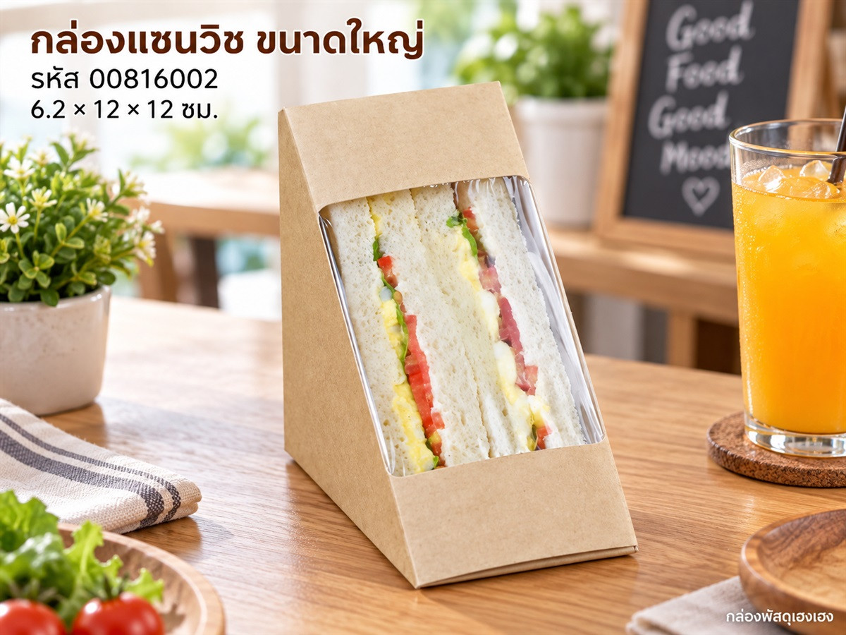 กล่องแซนวิชกระดาษคราฟไซส์ใหญ่