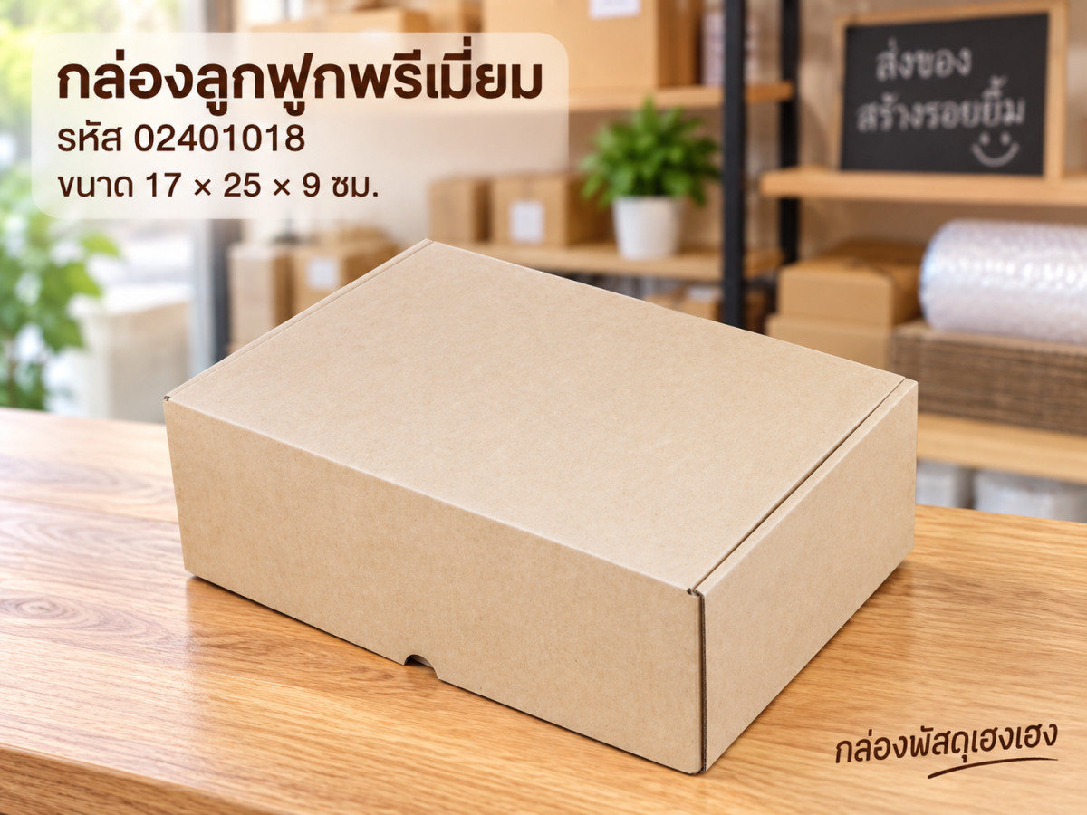 กล่องลูกฟูกพรีเมี่ยม 17x25x9 ซม.