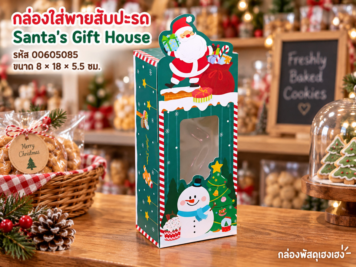 กล่องใส่พายสับปะรด Santa's Gift House 8x18x5.5 ซม.