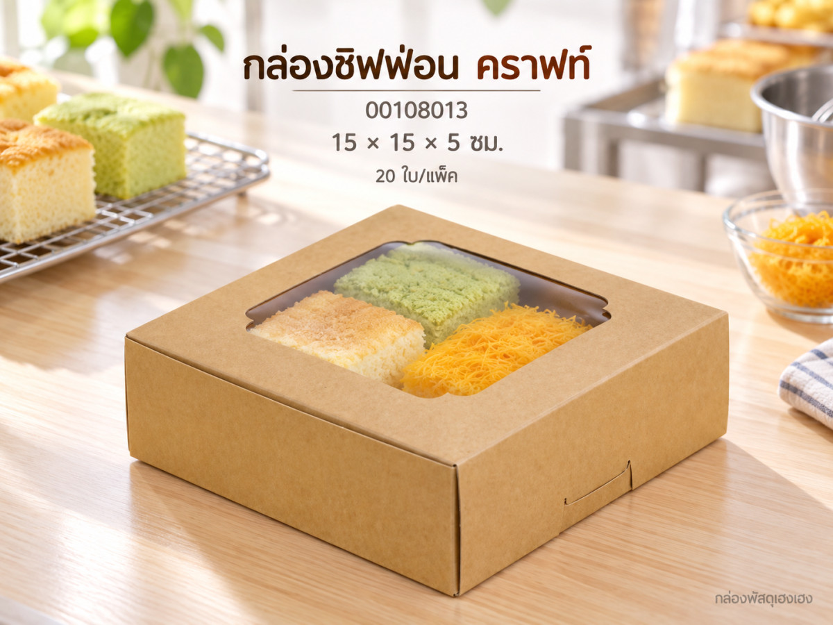 กล่องชิฟฟ่อน ขนาด 15*15*5 ซม.