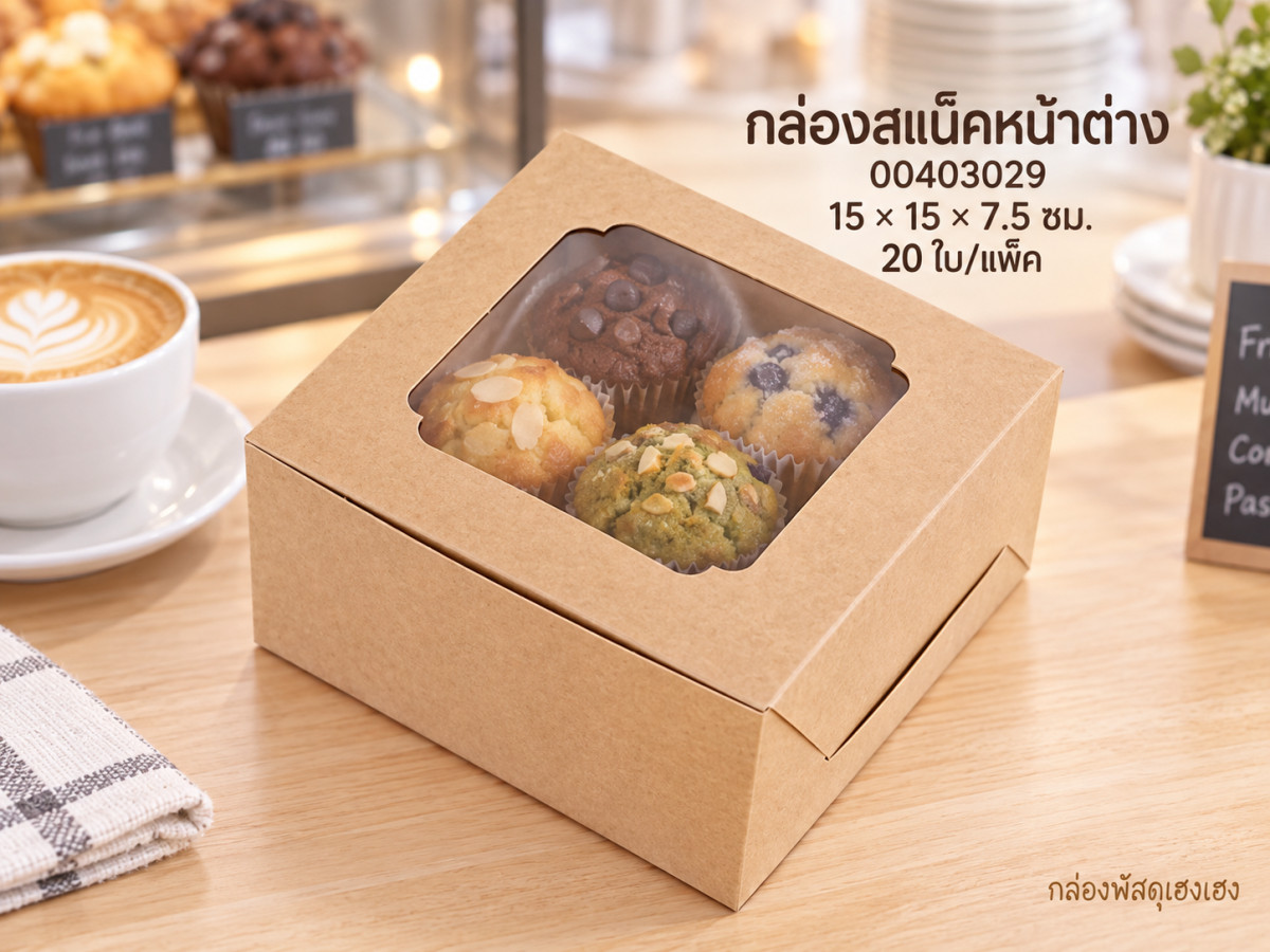กล่องสแน็คหน้าต่าง ขนาด 15x15x7.5 ซม.
