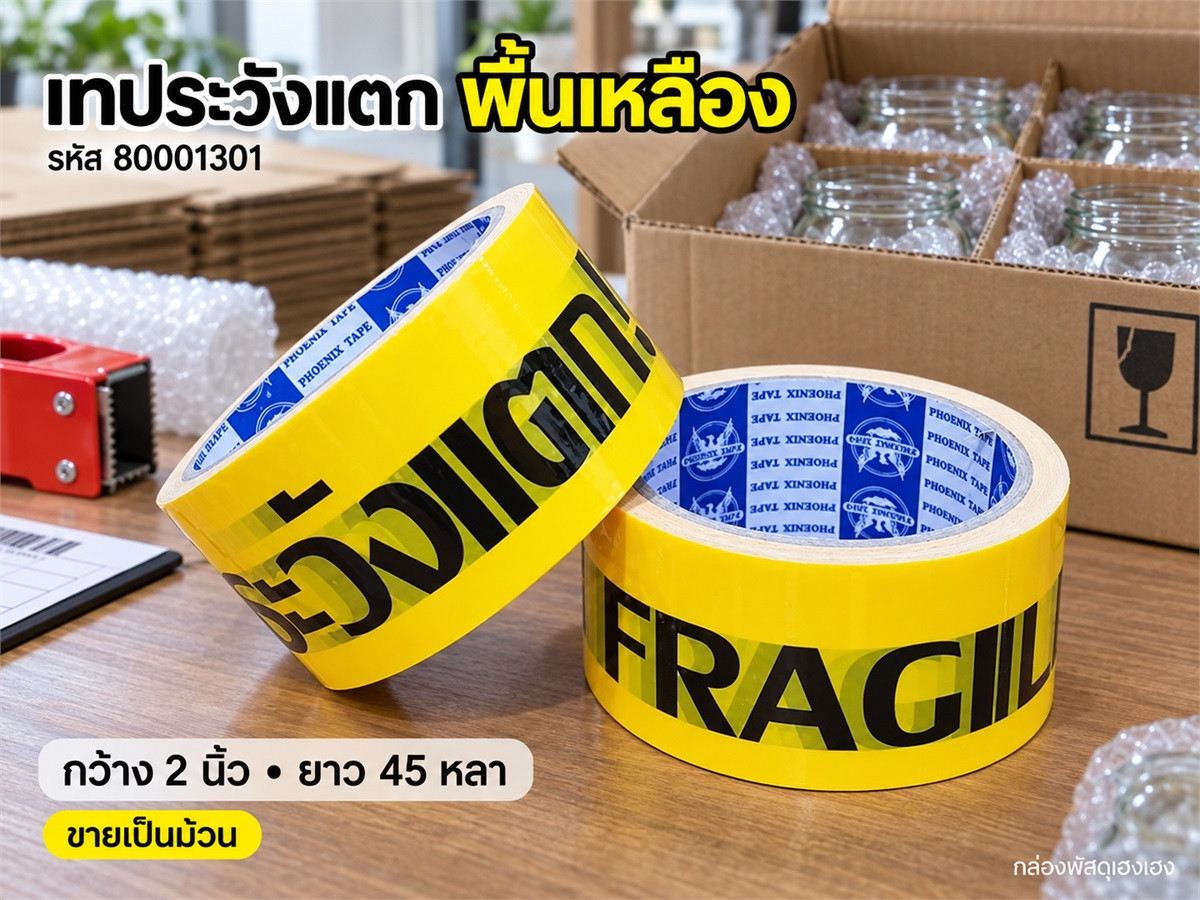 เทประวังแตก(เหลือง) 45 หลา