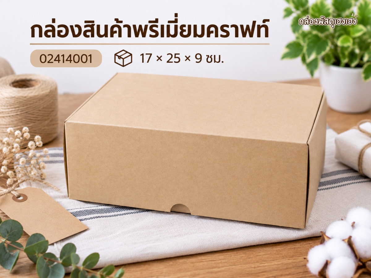 กล่องสินค้าพรีเมี่ยมคราฟท์ 17x25x9 ซม.