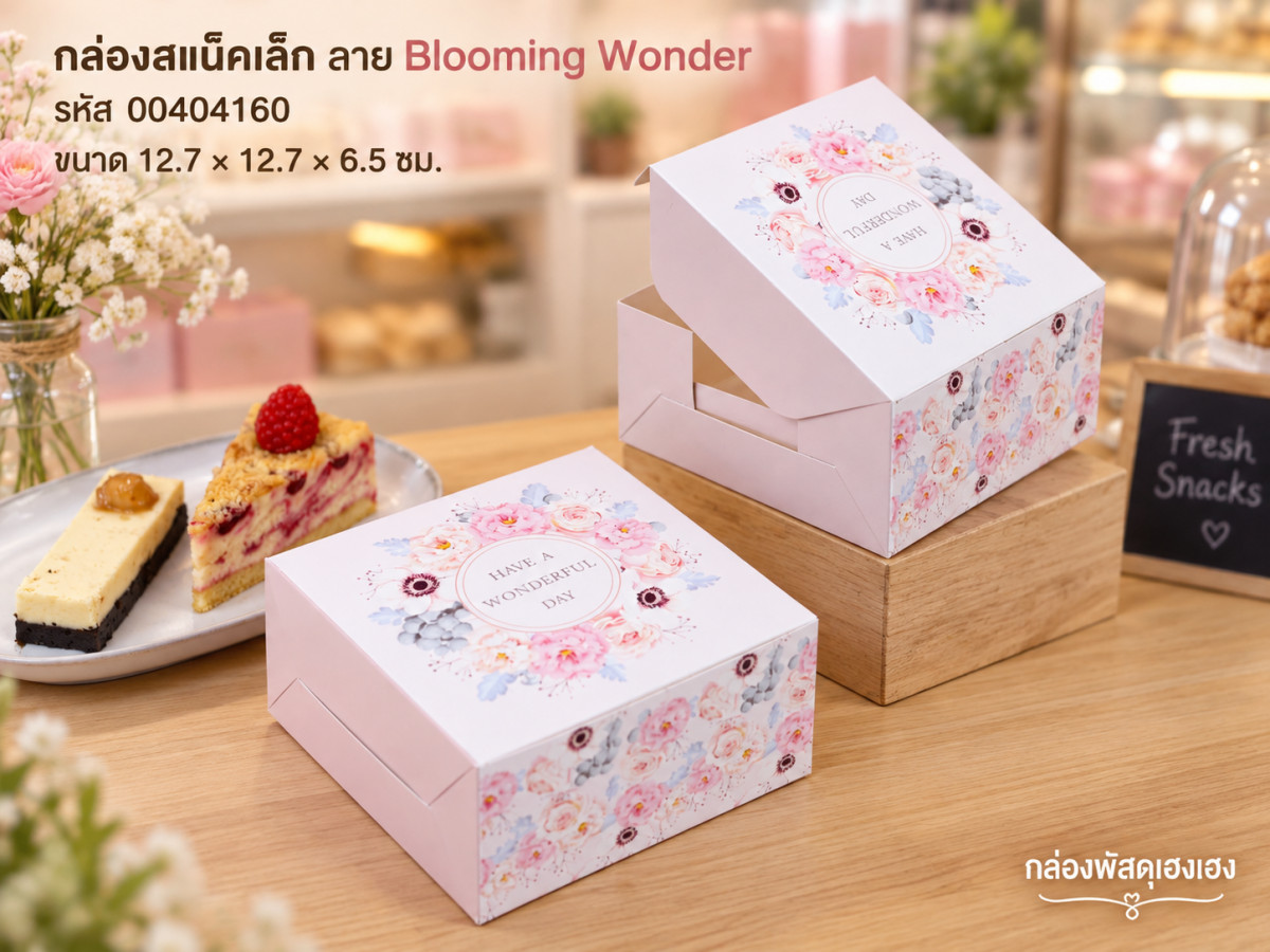 กล่องสแน็คเล็ก ลาย Blooming Wonder 12.7 x 12.7 x 6.5 ซม.