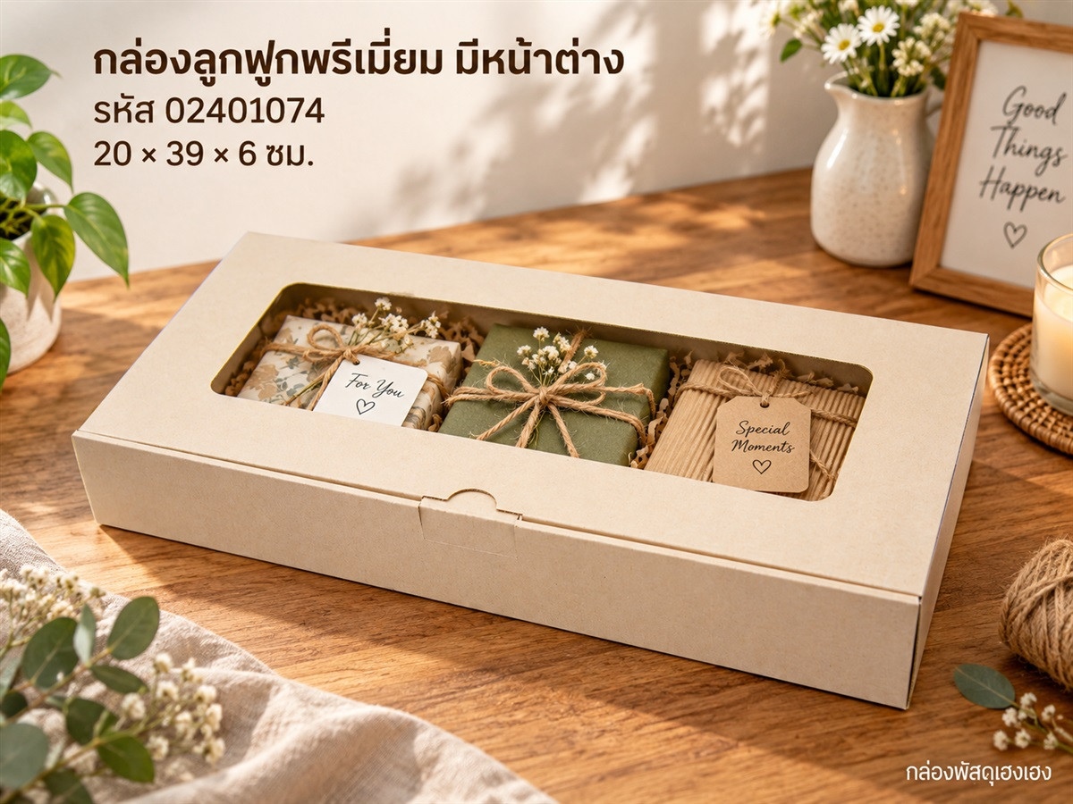 กล่องพรีเมี่ยม หน้าต่าง 20x39x6 ซม.