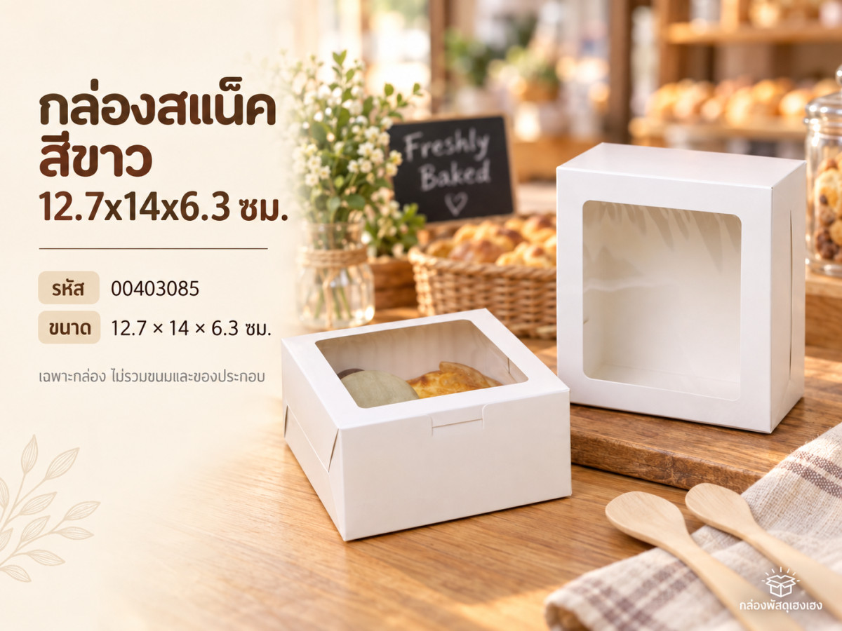 กล่องสแน็ค สีขาว 12.7x14x6.3 ซม.