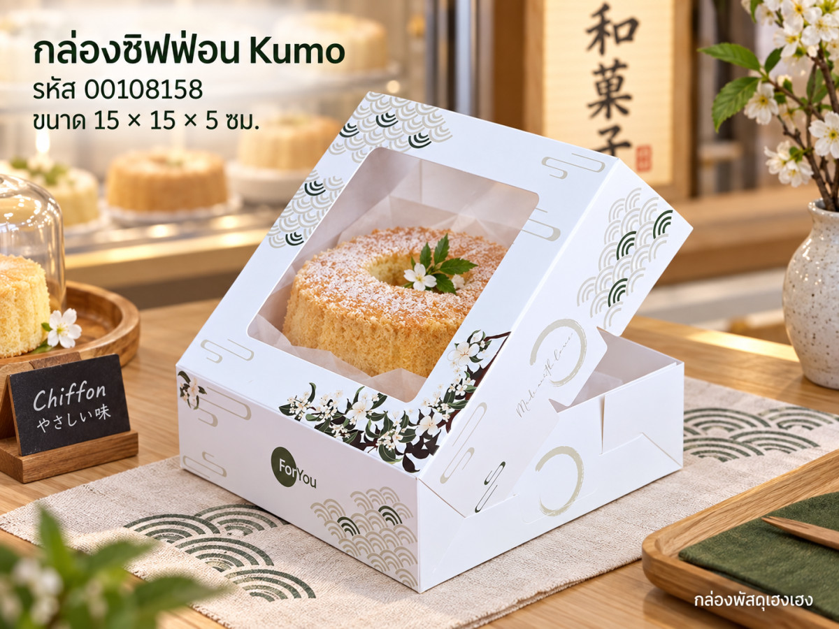 กล่องชิฟฟ่อน ลาย Kumo (15x15x5 ซม.)